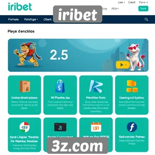 Visão geral das principais funcionalidades do site iribet